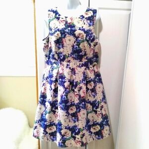 Loft Women's Sleeveless Dress Floral Print Sz 12